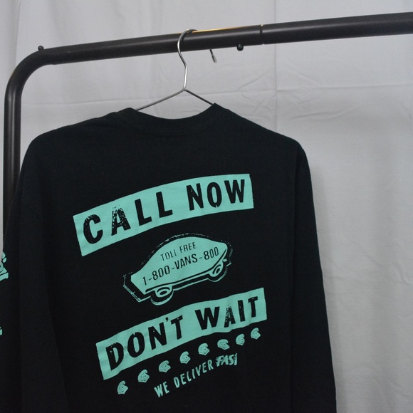 "Call Now Don't Wait" Vans Long Sleeve - Picture 2 of 5